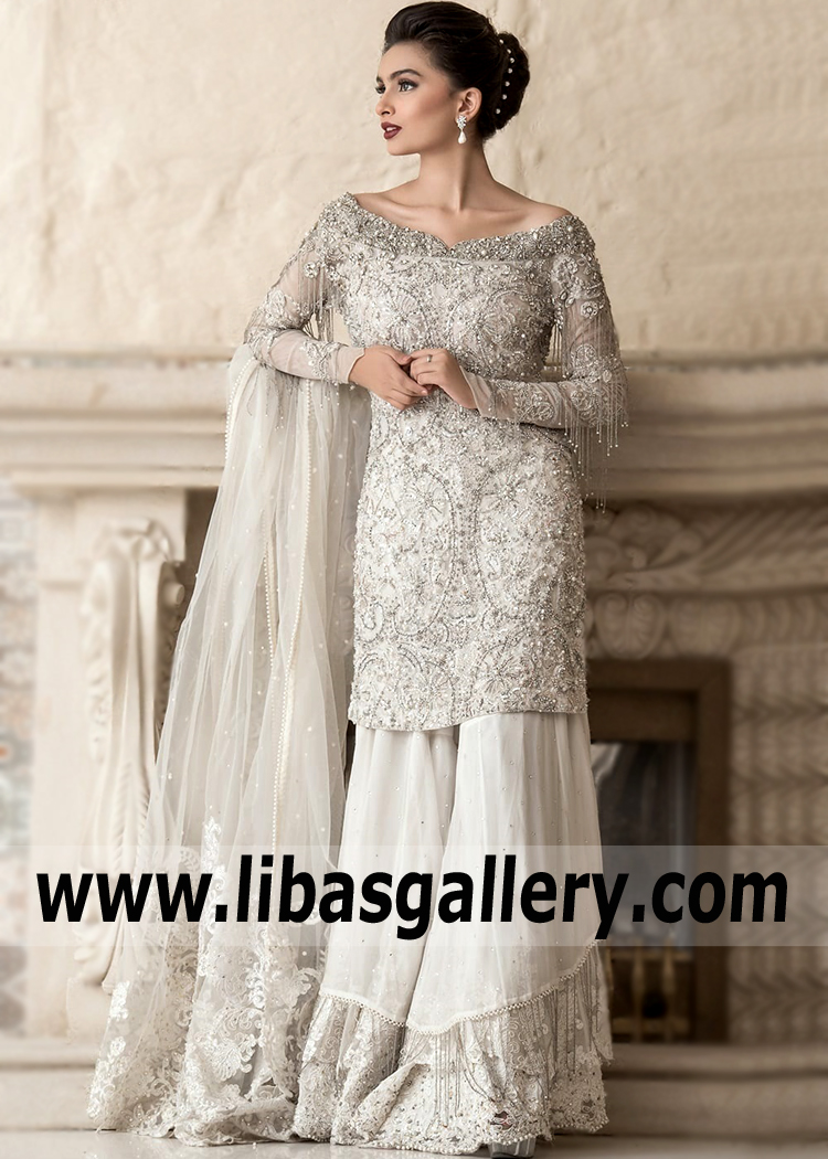 Off White Goya Wedding Sharara
