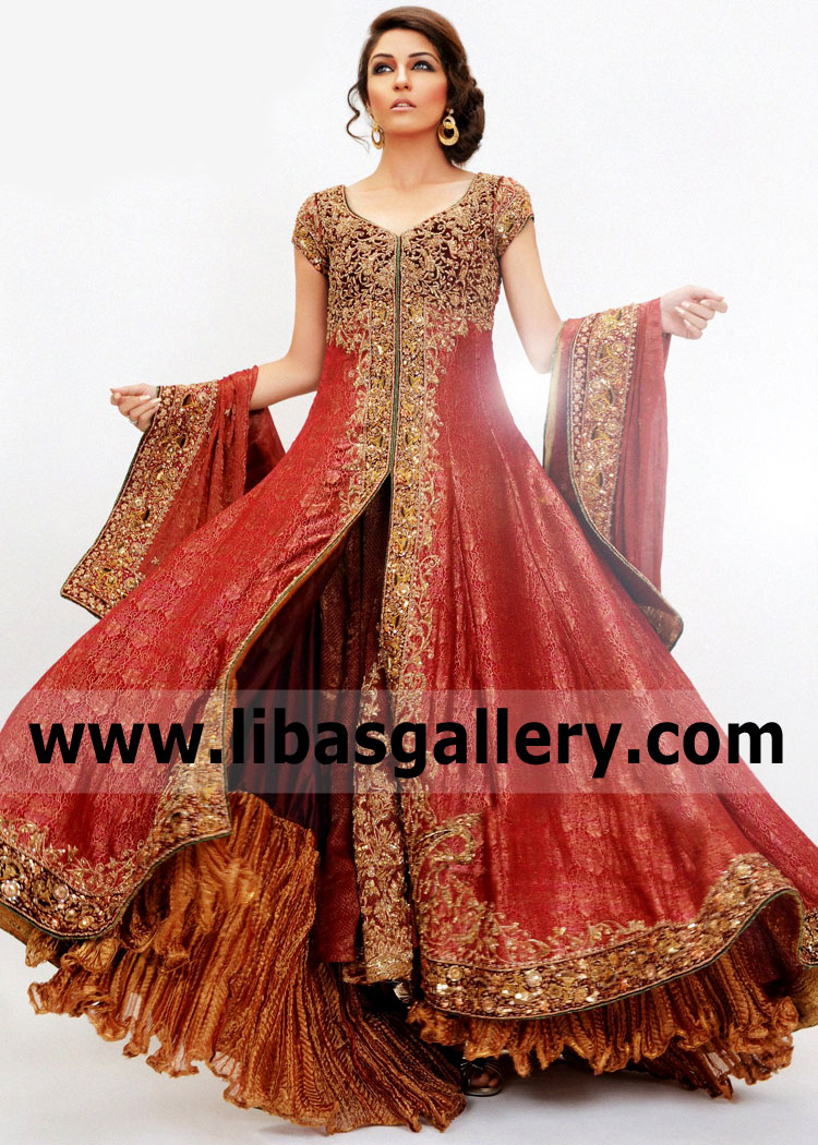 Falu Red Rembrandt Bridal Anarkali