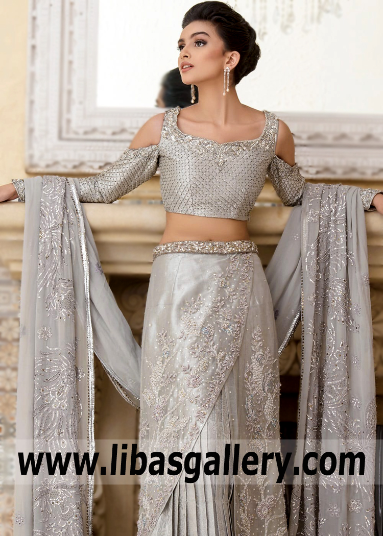 Pewter Grey Meryon Saree