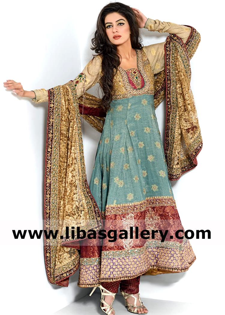 Baby Blue Trocadero Anarkali