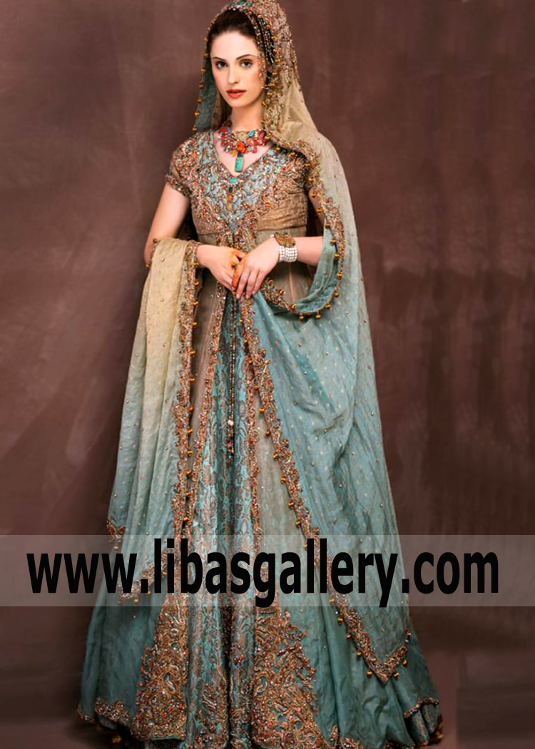 Crystal Blue Botticelli Embellished Gown