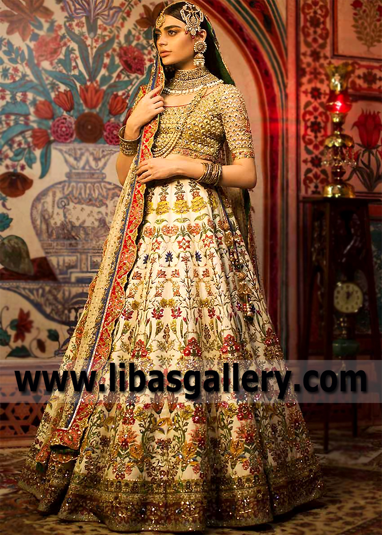 Ivory Malus Bridal Lehenga