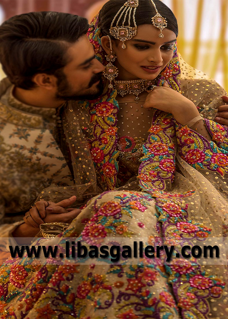 Champagne Crinum Wedding Lehenga Design