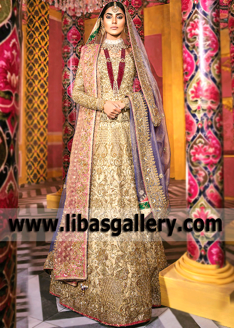 Gold Lily Wedding Lehenga