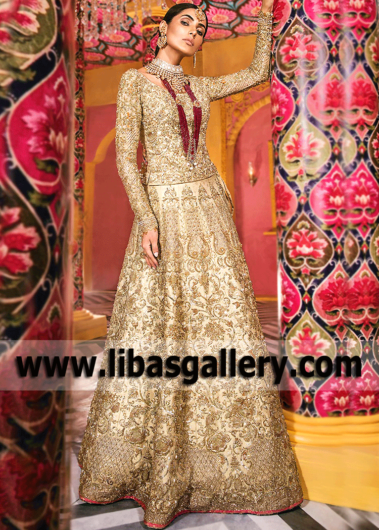 Gold Lily Wedding Lehenga