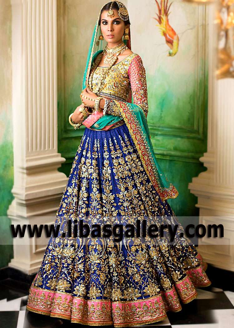 Zaffre Pink Serruria Bridal Lehenga Choli