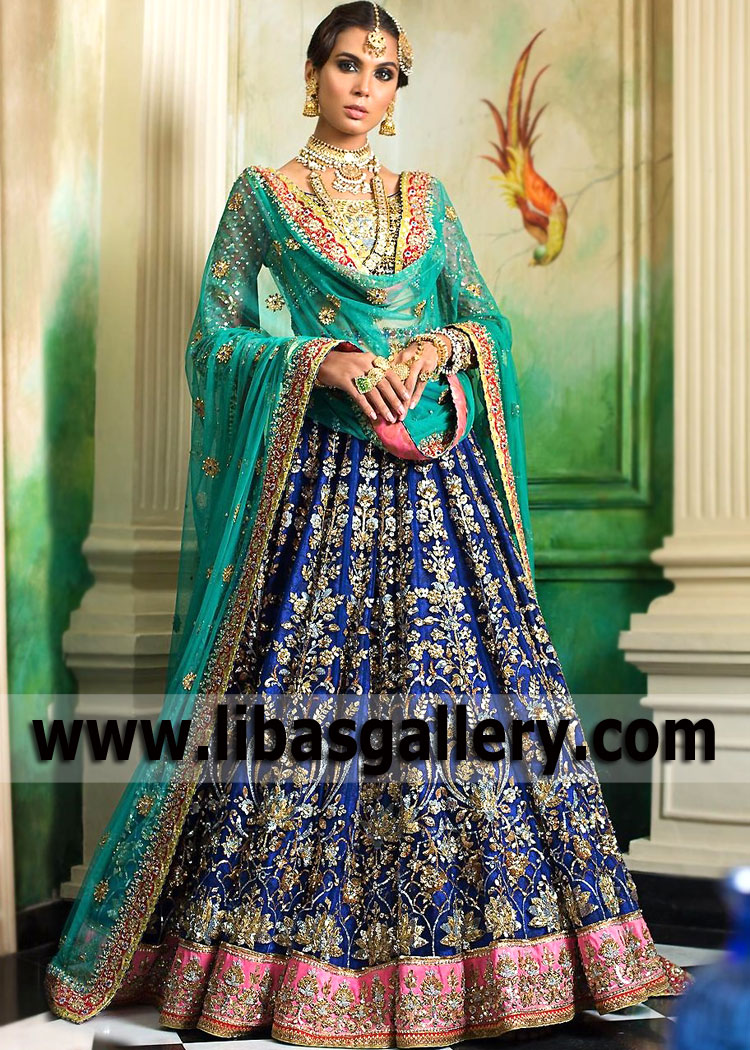Zaffre Pink Serruria Bridal Lehenga Choli