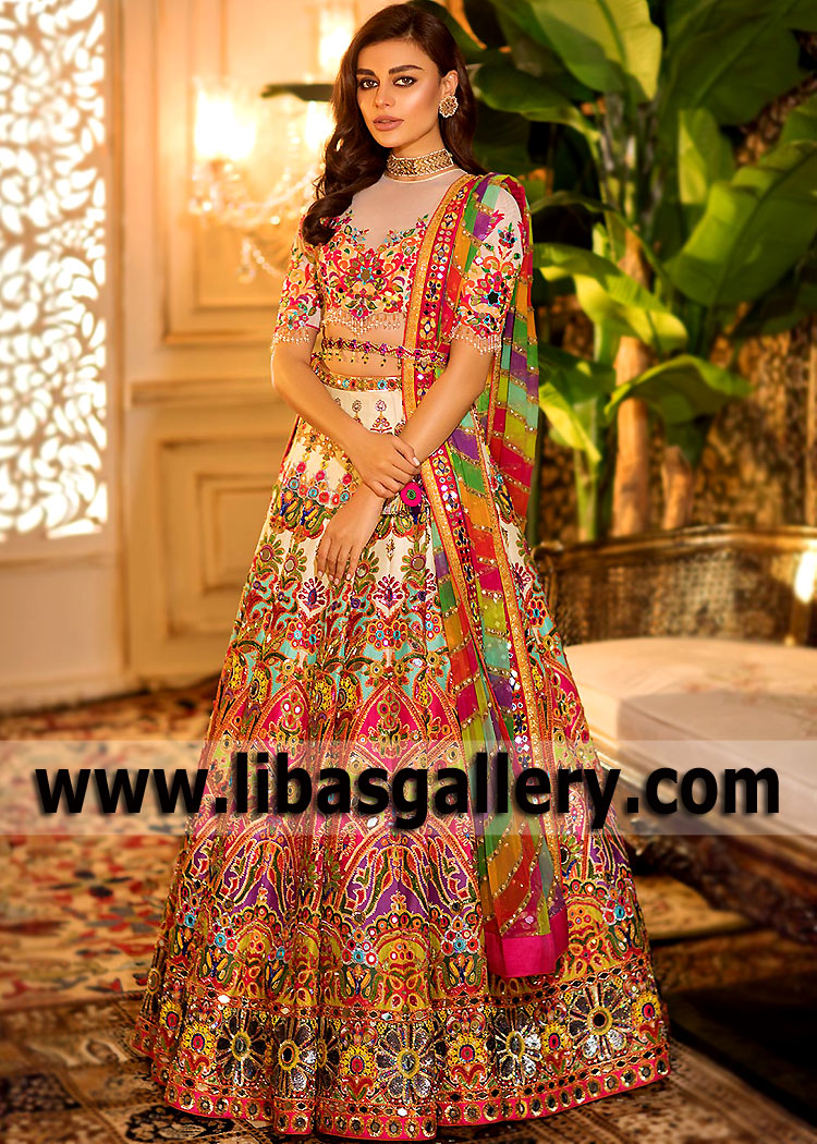 Sensational Multi Crocus High Waisted Lehenga