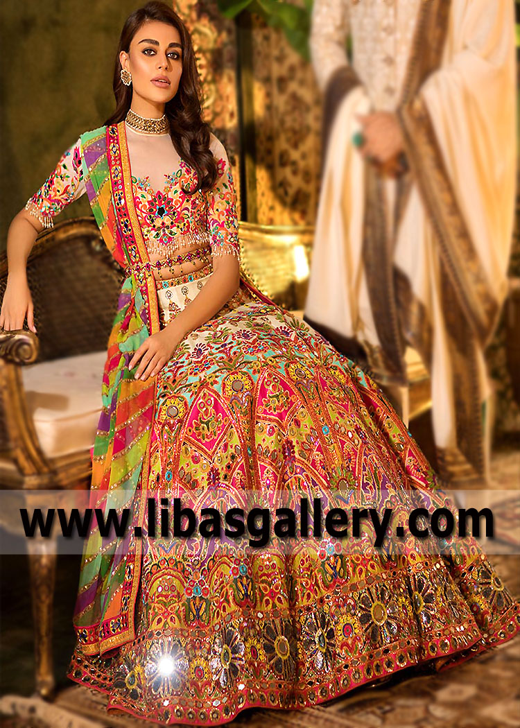 Sensational Multi Crocus High Waisted Lehenga
