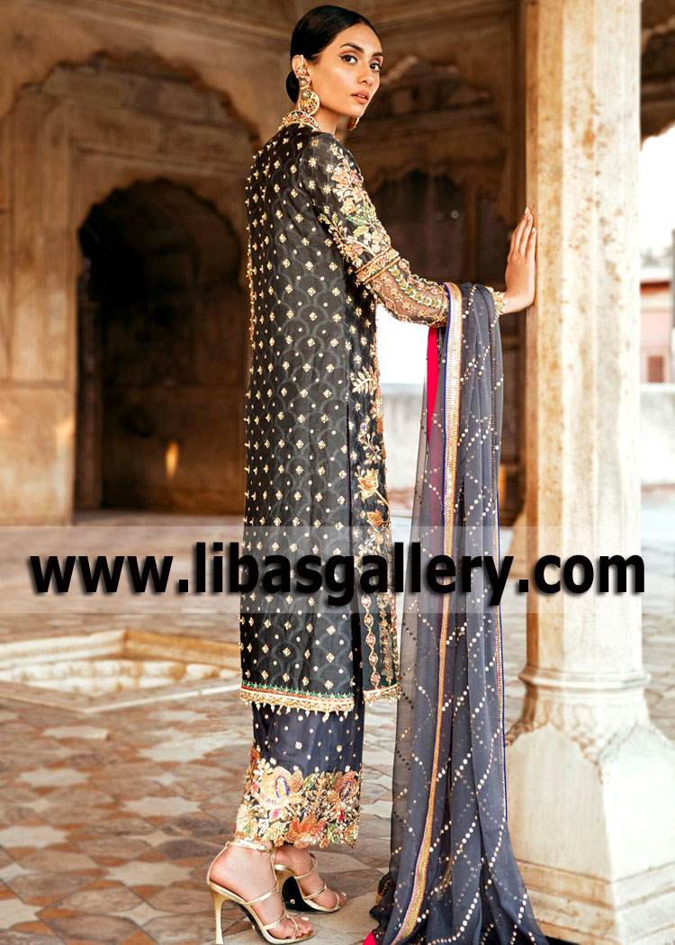 Battleship Grey Gladiolus A Line Kurta Style