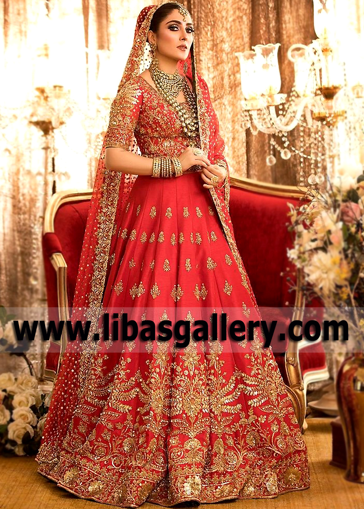 Red Fleur Wedding Lehenga Design