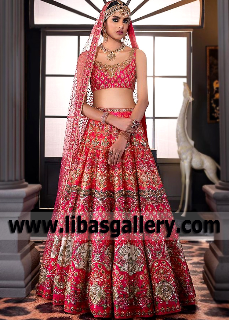 American Rose Clover Bridal Lehenga