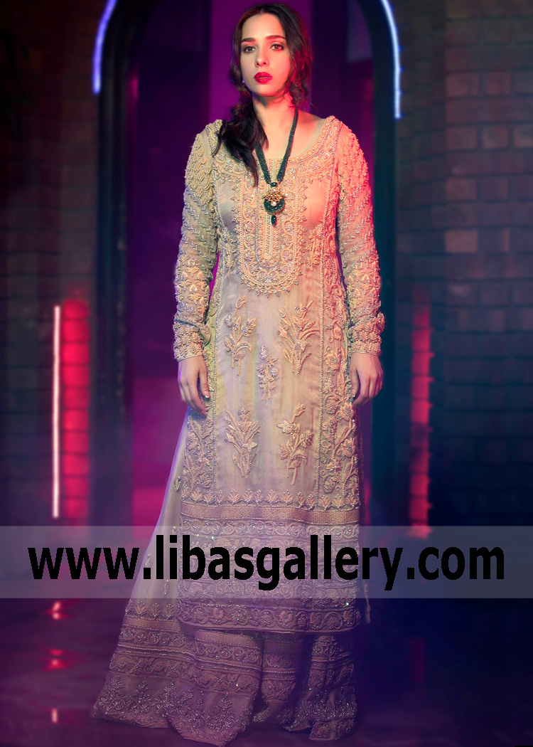 Personify Khaki Petra Sharara Suit