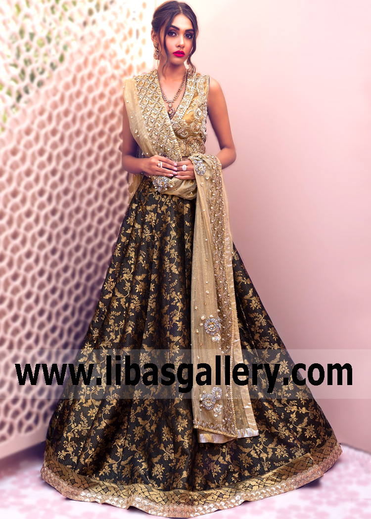 Dark Goldenrod Bernard Lehenga