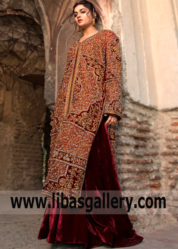 Dark Scarlet Symi Sharara Suit