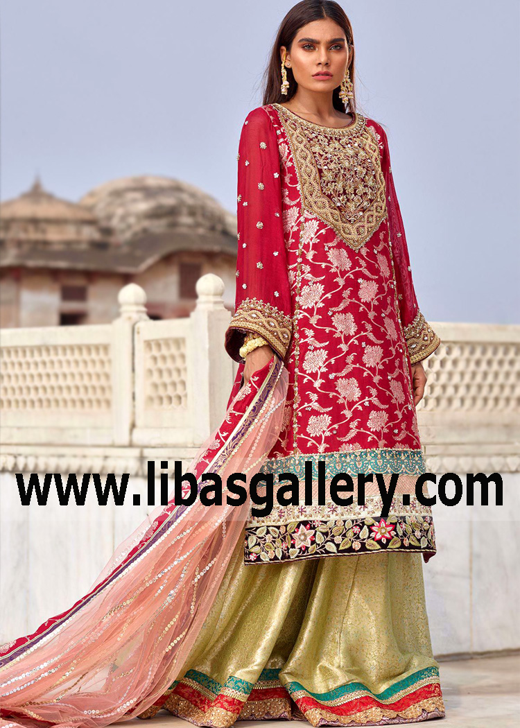 Red Laurent Sharara Suit
