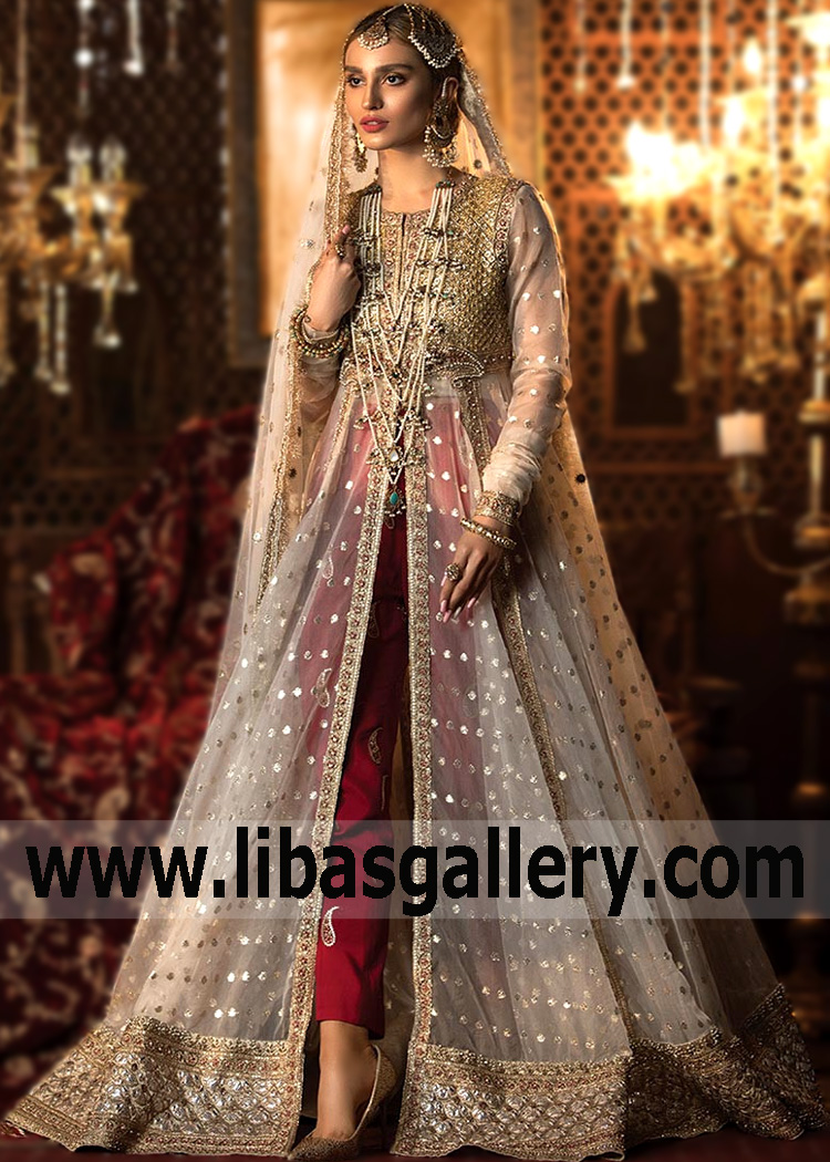 Offwhite Red Sariyer Anarkali