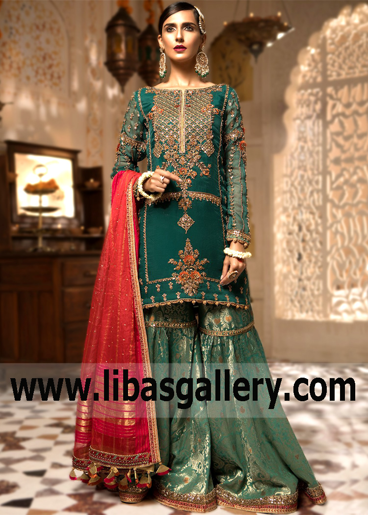 Deep Jungle Green Brera Mehndi Dress