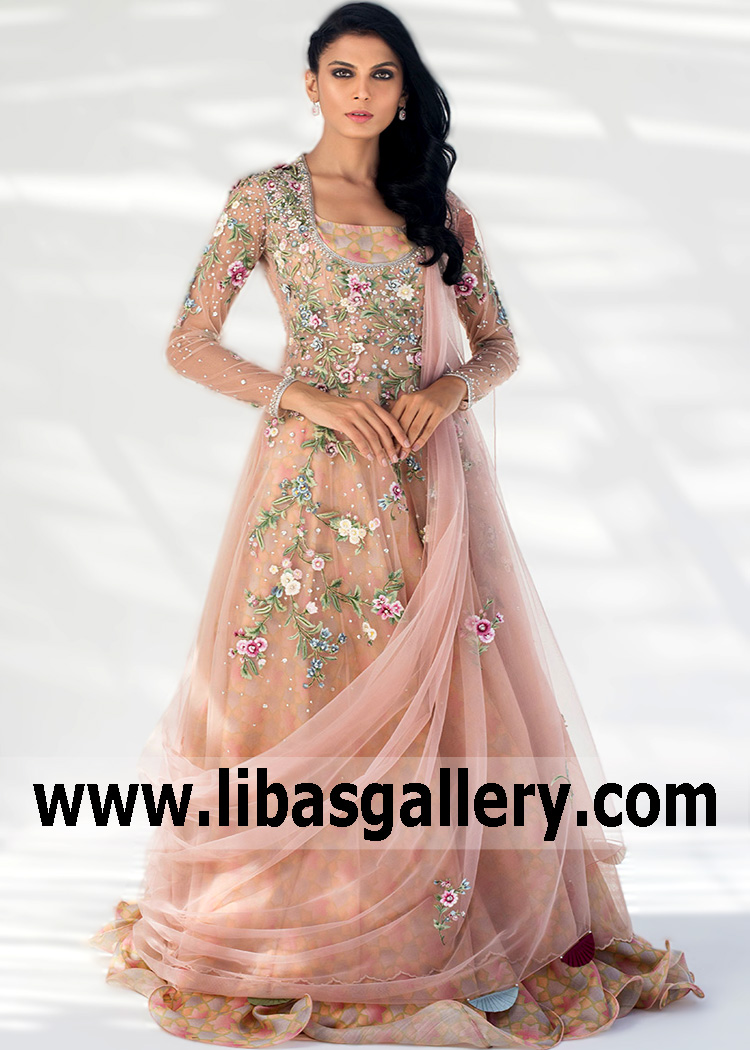 Misty Rose Lublin Anarkali Suit