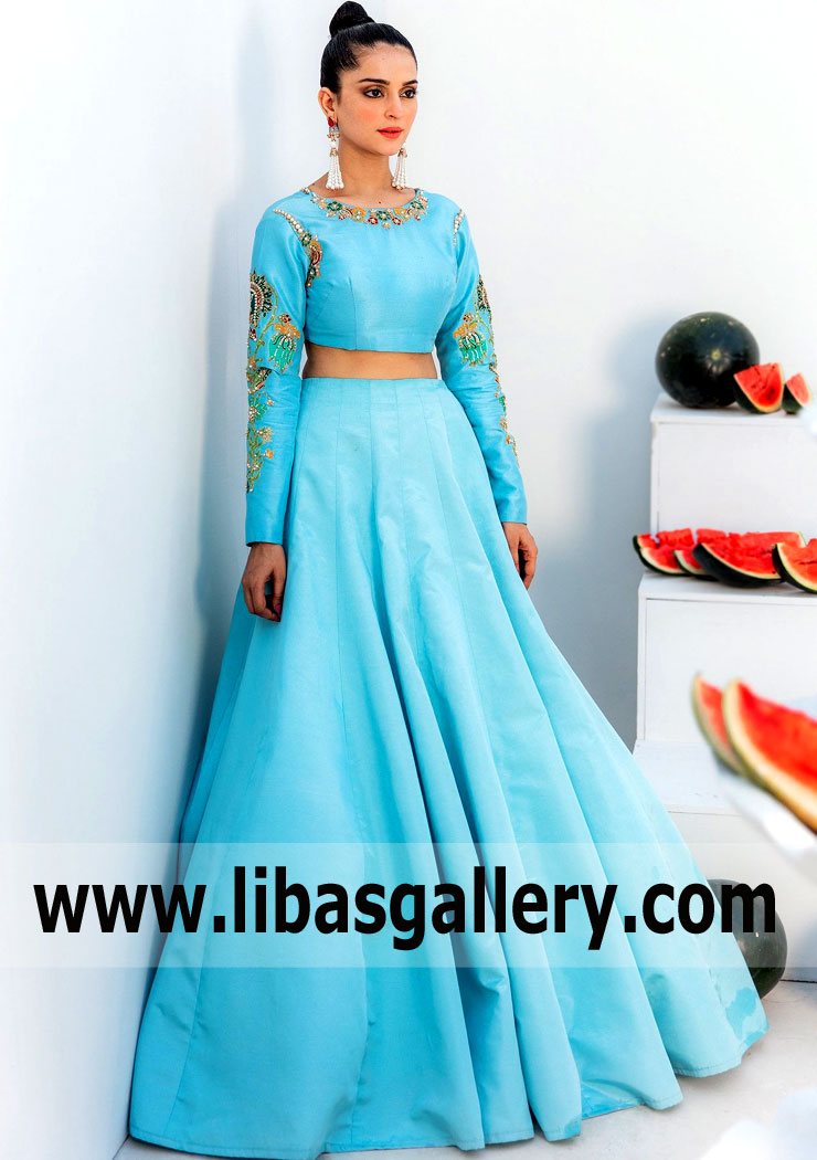 Maya Blue Dahlia Bride Sister Lehenga