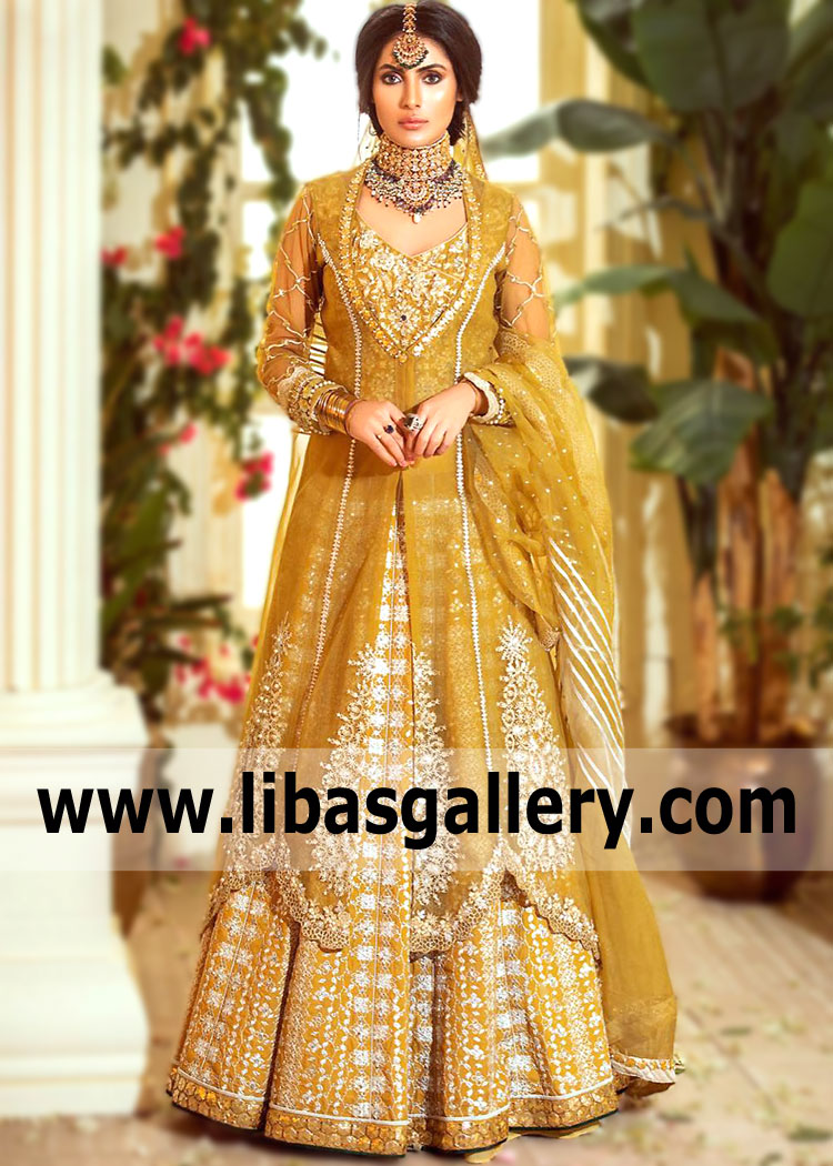 Brass Drina Embroidered Lehenga Dress