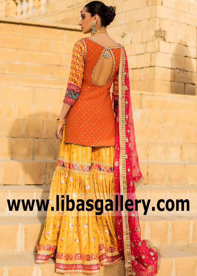 Tenne Amber Mallow Mehndi Mayon Gharara