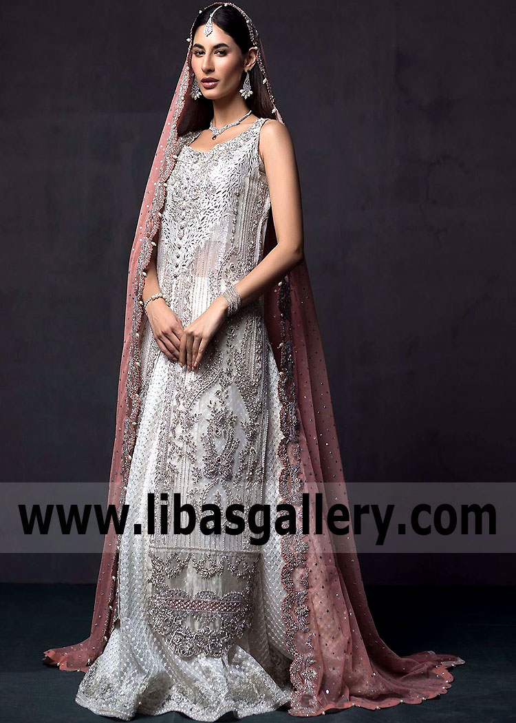 Grullo White Wedelia Lehenga for Bride Sister Occasion Wear