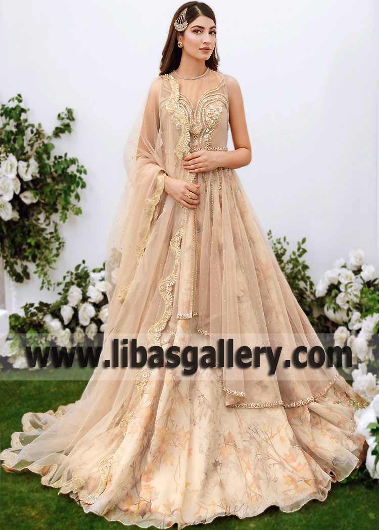 Apricot Crinum Bridesmaid Lehenga Suit