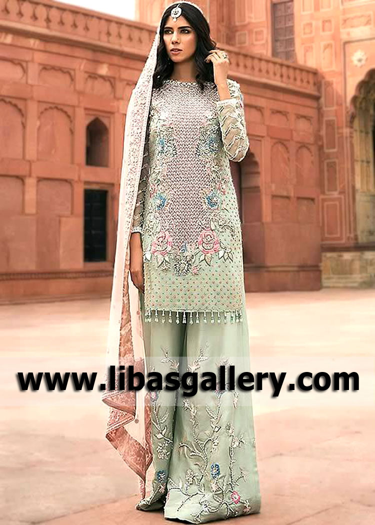 Pakistani Wedding Guest Outfits Bolingbrook Illinois USA Best Sharara for Wedding Party