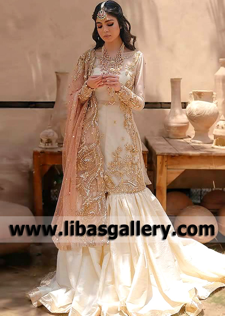 Ivory Crinum Nikah Gharara Suit