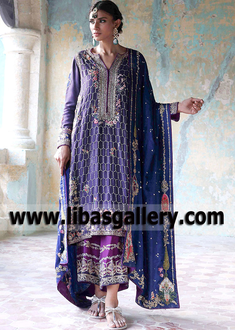 Indigo Purple Spirea Trouser Suit for Many Events