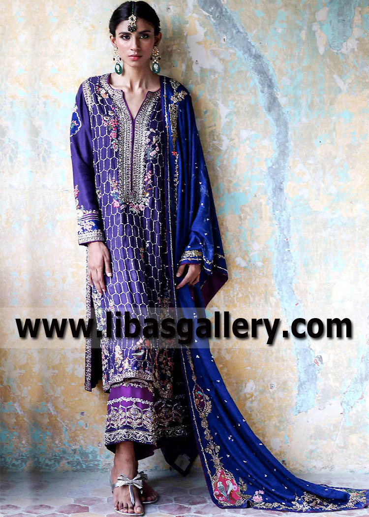 Indigo Purple Spirea Trouser Suit for Many Events