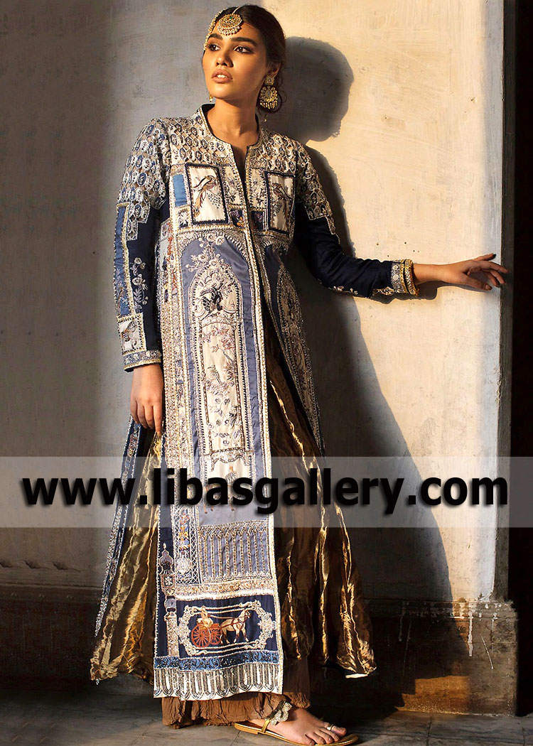 Blue Kaye Formal Jacket Maxi Dress