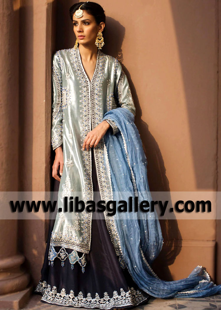 Pastel Blue Wedelia Sharara Suit