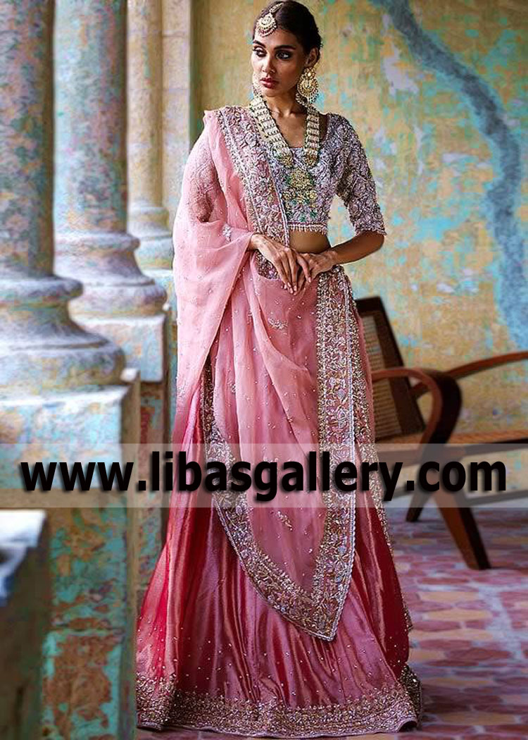 Cerise Pink Freesia Wedding Lehenga