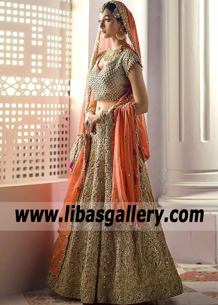 Camel Organe Abigail Walima Bridal Lehenga