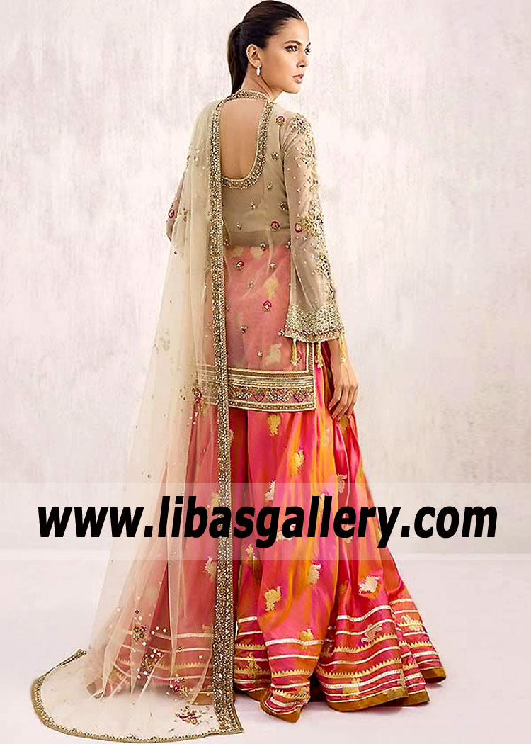 Antique White Carmine Umnia Best Sharara Suit