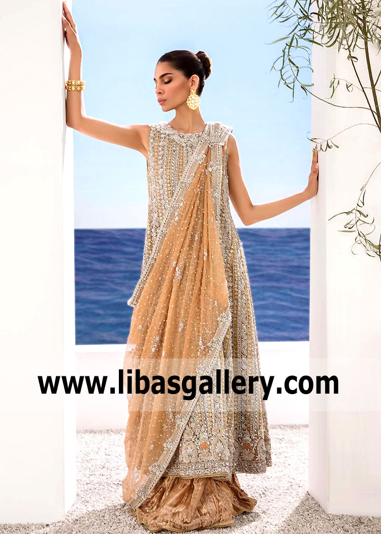Peach Orange Tansy Bridal Lehenga