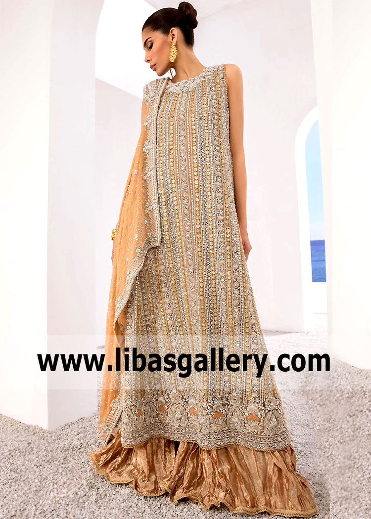 Peach Orange Tansy Bridal Lehenga