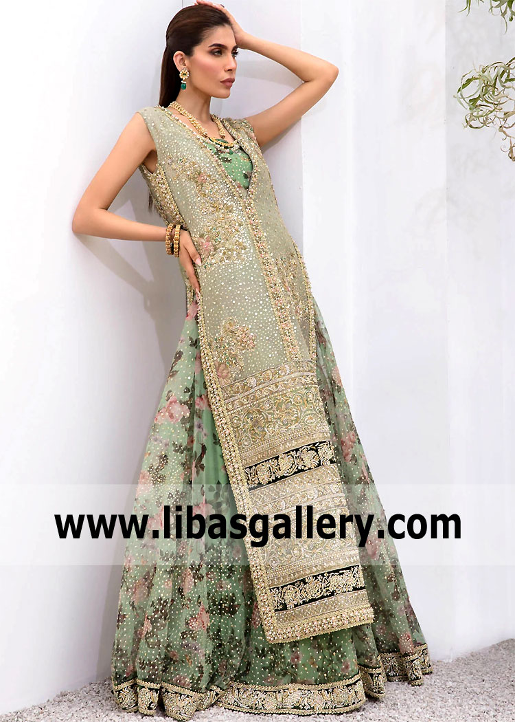 Mint Green Bloom Majestic Lehenga