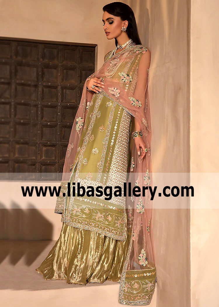 Pear Green Orchid Bridal Lehenga