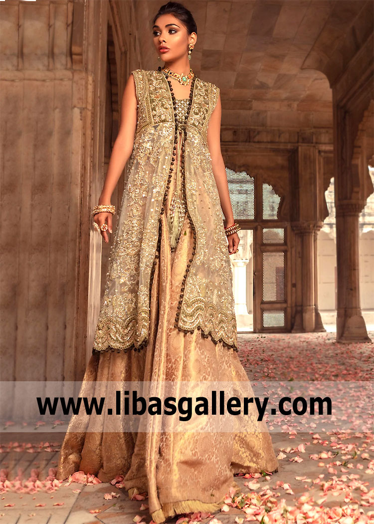 Copper Gold Rosa Bridal Lehenga