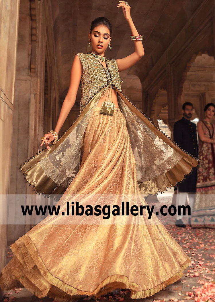Copper Gold Rosa Bridal Lehenga