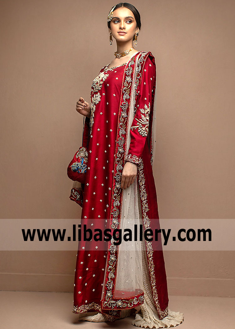 Claret Red Mallow Crushed Sharara Dress