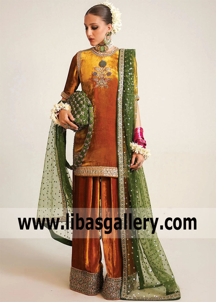 Occasion Wear Short Shirt Shalwar Suits San Antonio Texas USA Designer Occasion Wear Suit Pakistan