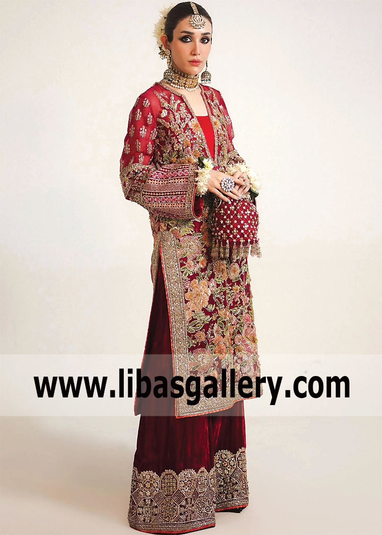 Carmine Gladiolus Bride Sister Dress