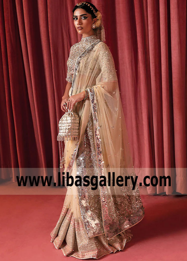 Navajo White Mallow Bridal Lehenga Choli