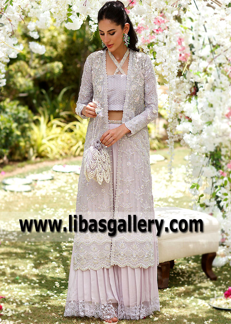 Languid Lavender Aster Embellished Jacket