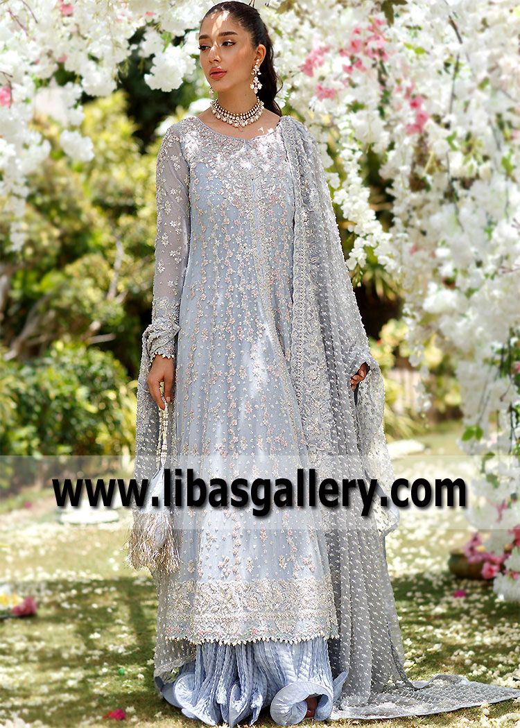 Light Periwinkle Mallow Bridal Anarkali