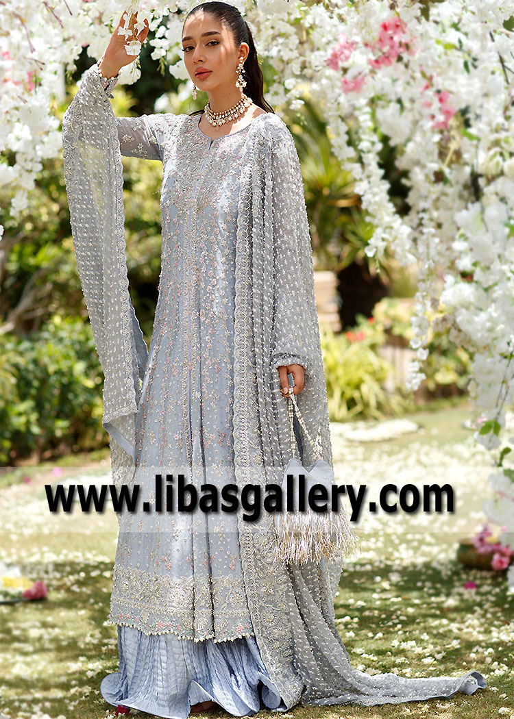 Light Periwinkle Mallow Bridal Anarkali